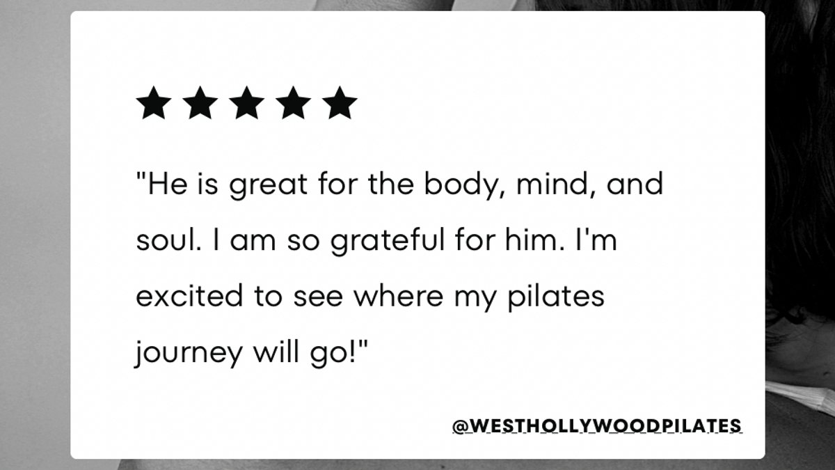 Testimonial of a person who practice Pilates at West Hollywood Pilates, illustrating the integration of mind, body, and spirit in Pilates practice for holistic well-being.