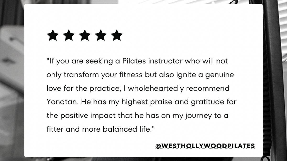 Testimonial of a person practicing Pilates at West Hollywood Pilates with a relaxed and open attitude, embodying the concept of letting go and surrender.