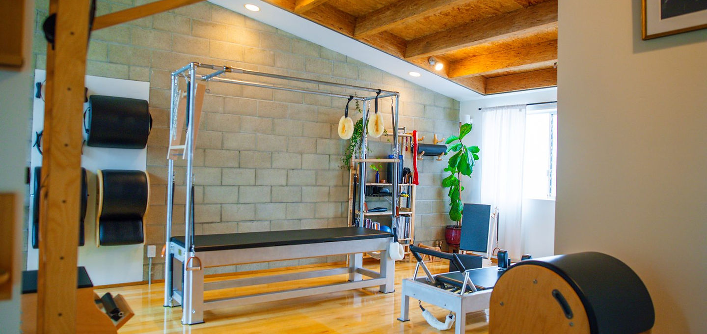 Classical Pilates reformer and Cadillac at West Hollywood Pilates studio